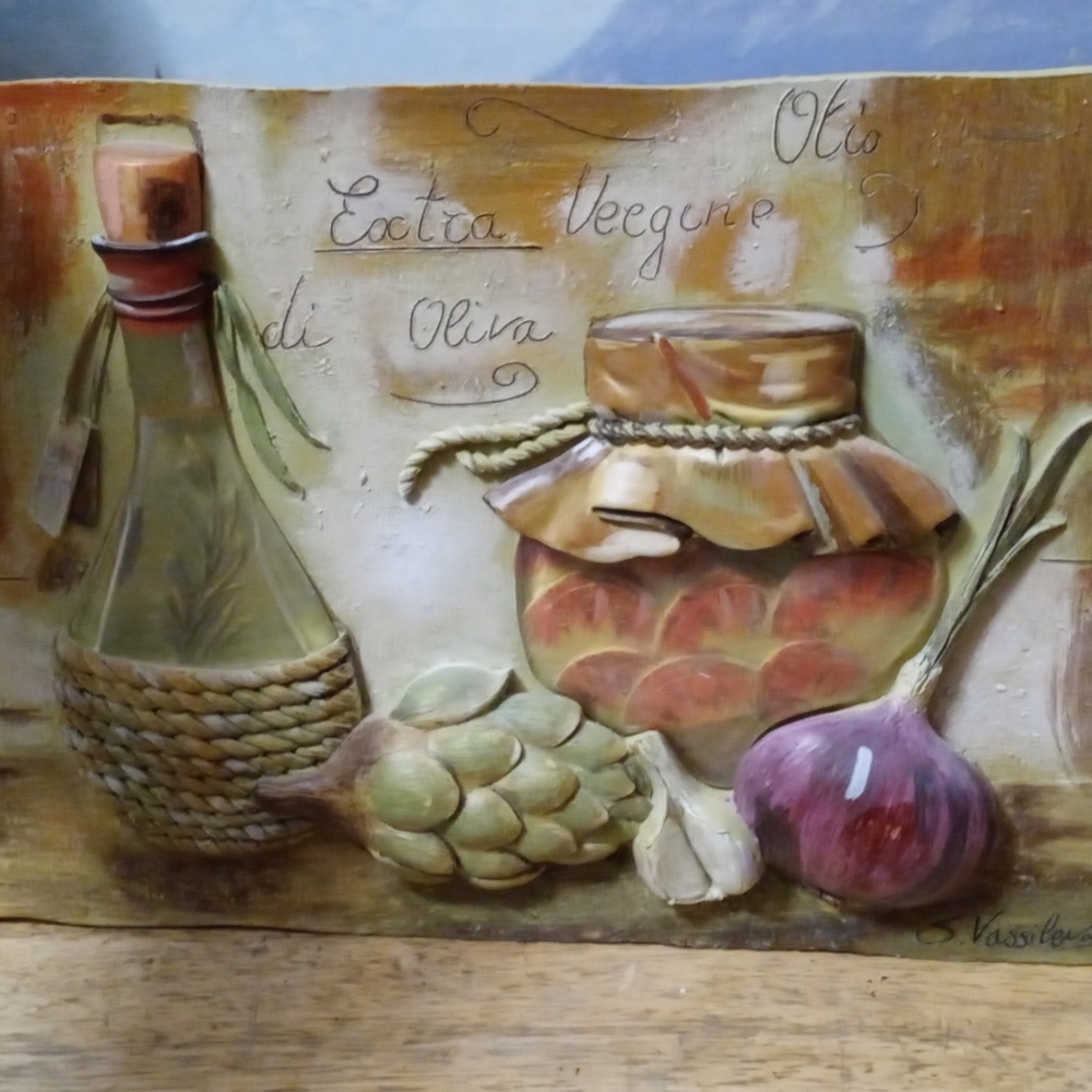 ⛳🏫Signed Virgin Olive Oil Art By🏬🌉Sylvia Vassileva Made in U.S.A Gallery. 🆕 - Picture 6 of 12